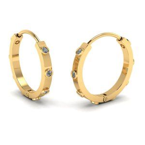 Huggie Hoops with Lab Grown Diamonds - 14K Gold Vermeil